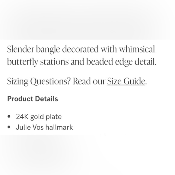 Julie Vos Gold Butterfly Bangle - Picture 4 of 7